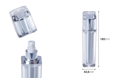 Luksuzna bočica 100mL za kreme, sa pumpicom i zatvaračem-dimenzije_slike