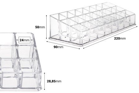 Stalak (postolje) od pleksiglasa 220x90x50mm sa 3 nivoa (24 mesta)-2