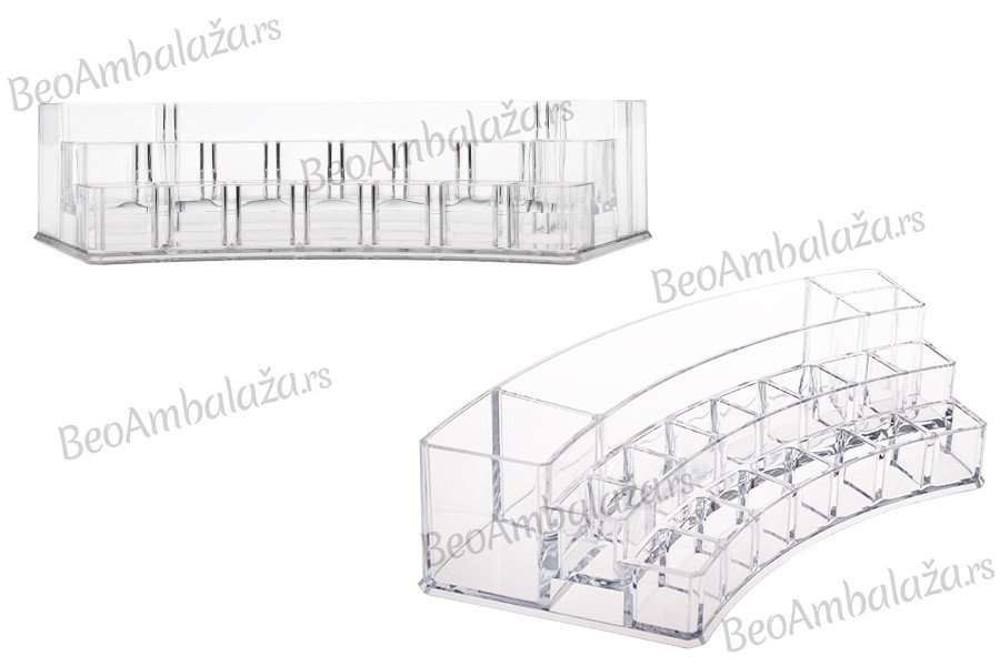 Stalak od pleksiglasa 300x118x65 mm - 3 nivoa, 19 otvora 
