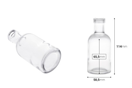 Providna staklena flaša 105mL-dimenzije_slike
