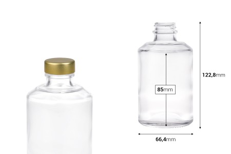 Staklena cilindrična flaša 250mL-dimenzije_slike