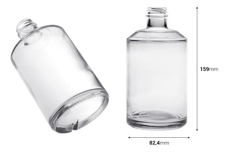 Staklena cilindrična flaša 500mL-dimenzije_slike