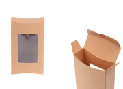 Kraft papirna kutija za sapune 95x55x20 mm sa prozorom i zaobljenim ivicama - 50 kom