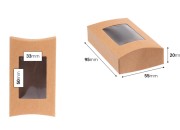 Kraft papirna kutija za sapune 95x55x20 mm sa prozorom i zaobljenim ivicama - 50 kom