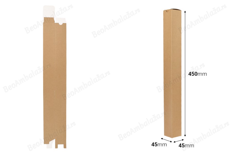 Kutija od kraft papira (350g) 45x45x450 mm za sveće - 20 kom-dimenzije_slike