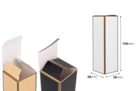Kartonska kutija 38x38x106mm sa zlatnim ivicama, više boja - 20 kom-dimenzije_slike