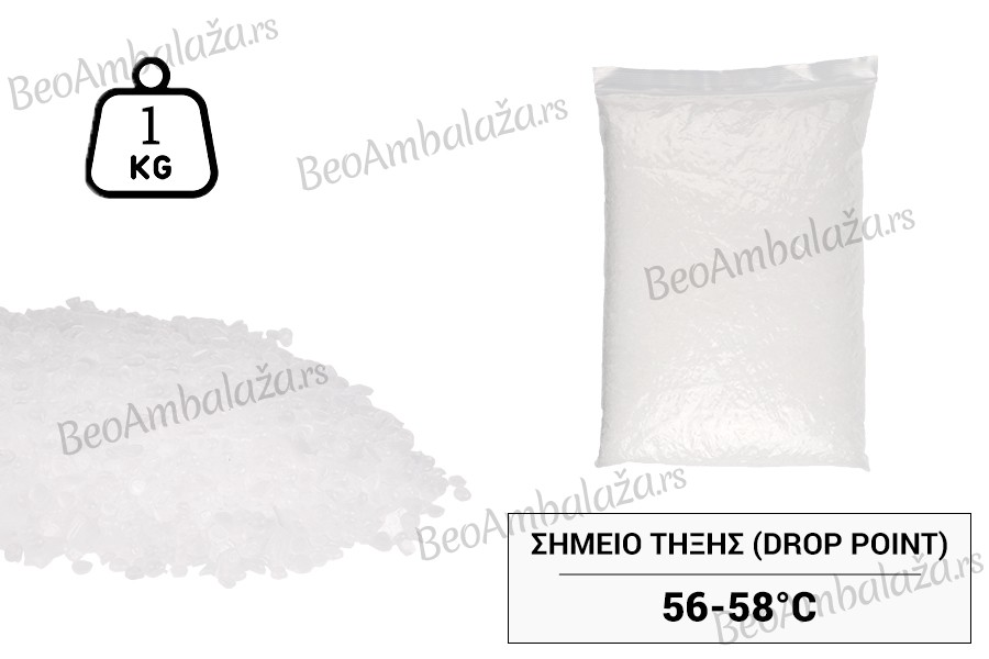 Parafin (tačka topljenja 56-58°C) u obliku pastila - 1kg Parafin (tačka topljenja 56-58°C) u obliku pastila - 1kg
