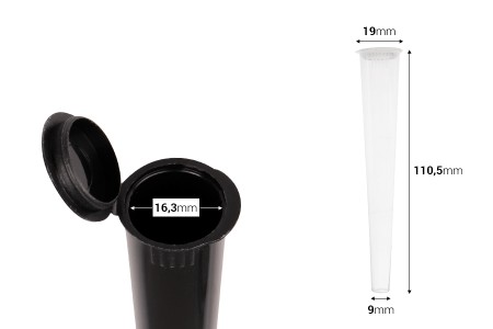Plastična konusna tubica sa pop-top poklopcem za hermetičko zatvaranje, u raznim bojama - 100 kom-dimenzije_slike