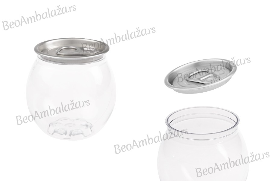 Providna (PET) plastična limenka 210mL (u obliku kuglice) sa aluminijumskim poklopcem (nepohodna upotreba mašine za zatvaranje) - 200 kom