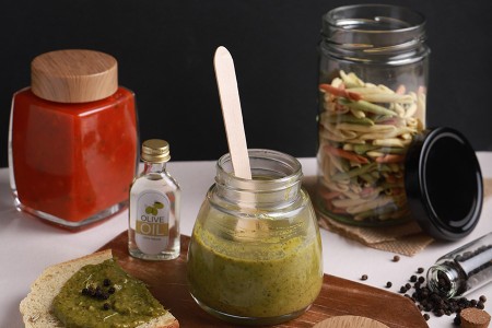 Staklena tegla 280mL sa plastičnim zatvaračem sa dezenom drveta - 6 kom-grupa_slika