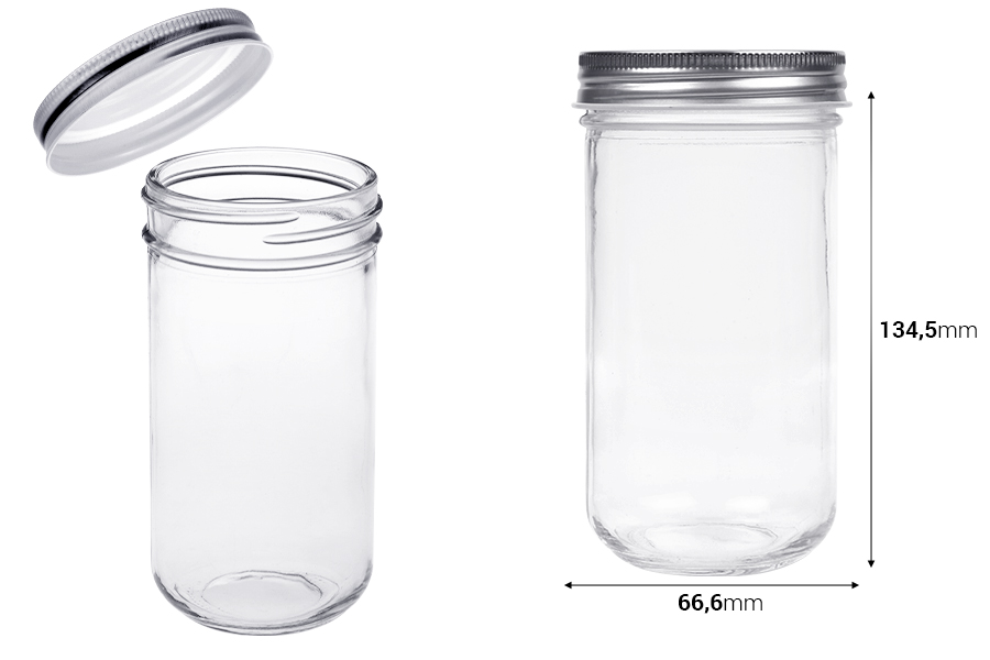 Staklena tegla 350mL sa srebrnim aluminijumskim zatvaračem - 6 kom Staklena tegla 350mL sa srebrnim aluminijumskim zatvaračem - 6 kom