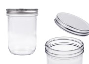 Staklena tegla 450mL sa srebrnim aluminijumskim zatvaračem - 6 kom Staklena tegla 450mL sa srebrnim aluminijumskim zatvaračem - 6 kom