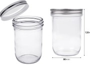 Staklena tegla 450mL sa srebrnim aluminijumskim zatvaračem - 6 kom Staklena tegla 450mL sa srebrnim aluminijumskim zatvaračem - 6 kom
