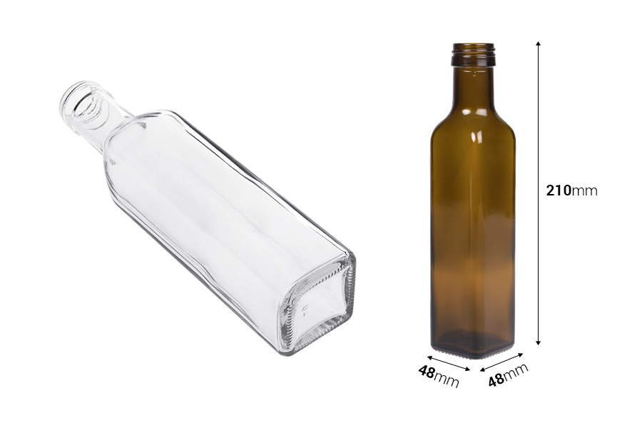 Staklena flašica 250mL Marasca sa grlom PP 31.5 - 60 kom-dimenzije_slike