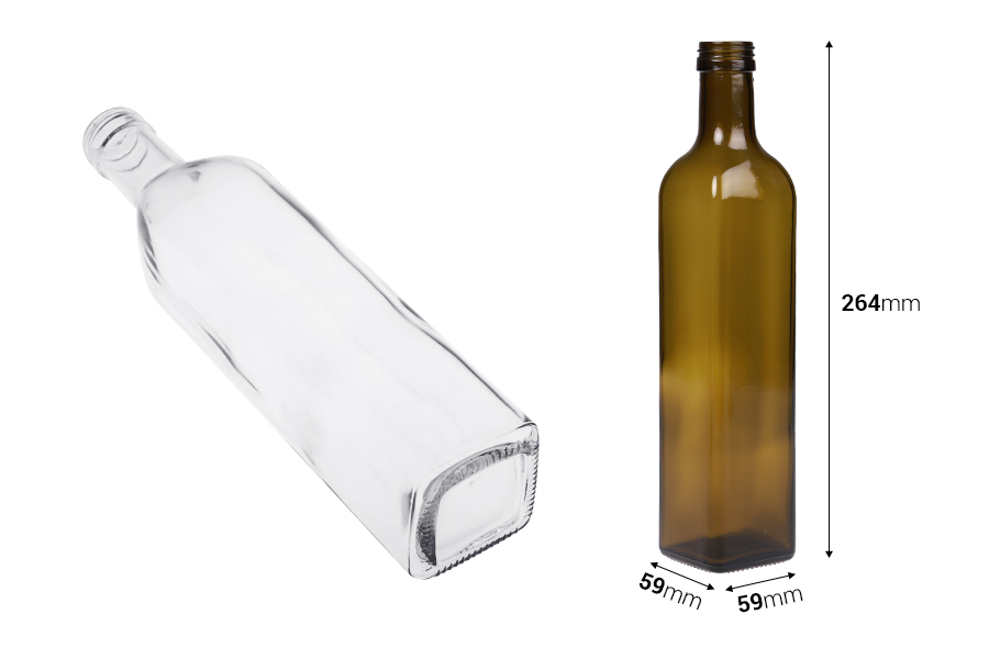 Staklena flaša 500mL Marasca sa grlom PP 31.5 - 50 kom-dimenzije_slike