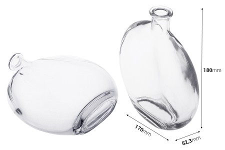 Staklena boca 500mL ovalnog oblika-dimenzije_slike