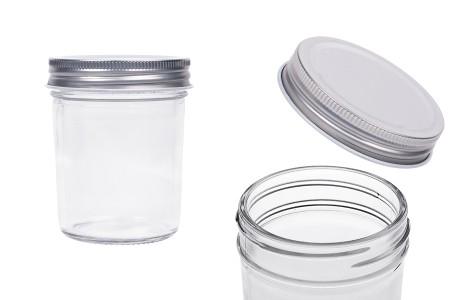 Staklena tegla 200mL sa srebrnim aluminijumskim zatvaračem - 6 kom-1