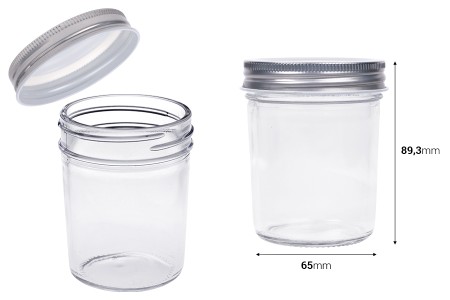 Staklena tegla 200mL sa srebrnim aluminijumskim zatvaračem - 6 kom-2
