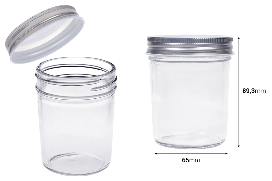 Staklena tegla 200mL sa srebrnim aluminijumskim zatvaračem - 6 kom Staklena tegla 200mL sa srebrnim aluminijumskim zatvaračem - 6 kom