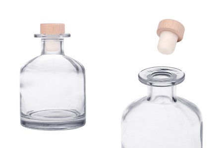 Elegantna staklena flašica od 250mL sa čepom sa drvenom glavom-slika_proizvoda