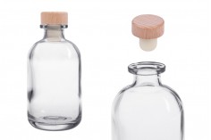 Providna staklena flašica od 250mL sa silikonskim čepom sa drvenom glavom