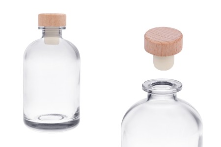 Providna staklena flaša od 500mL sa silikonskim čepom sa drvenom glavom-slika_proizvoda