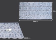 Silikonski kalup Engleska abeceda i brojevi 346x186x8,5mm