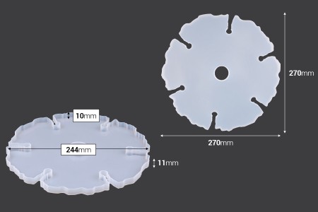 Silikonski kalup za Držač za 6 čaša u obliku cveta, za flašu-dimenzije_slike