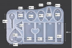 Silikonski kalupi u raznim oblicima za priveske 142x95 mm
