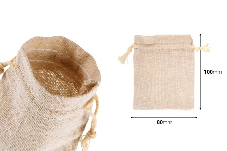 Pamučne torbice 80x100mm bež boje - 50 kom-dimenzije_slike