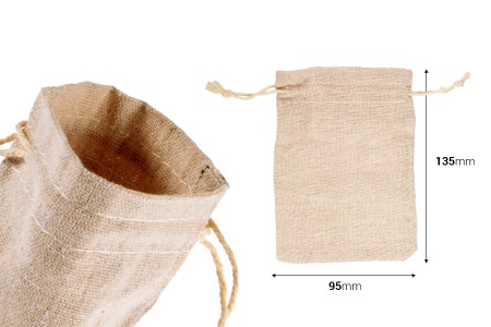 Pamučne torbice 95x135mm bež boje - 50 kom-dimenzije_slike