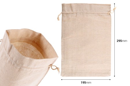 Pamučne torbice 195x295mm bež boje - 50 kom-dimenzije_slike