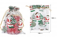 Božićna bela vrećica od tila 130x180 mm  - 50 kom