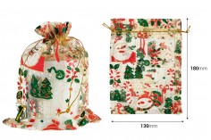 Božićna zlatna vrećica od tila 130x180 mm - 50 kom