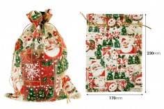Božićna zlatna vrećica od tila 170x230 mm - 50 kom