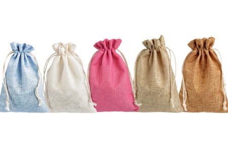 Lanene vrećice 125x175mm u više boja sa trakom - 50 kom-grupa_slika