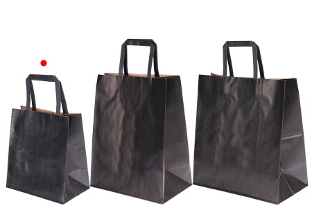 Papirna poklon kesa 180x110x200 mm u crnoj boji sa ručkom - 12 kom-grupa_slika