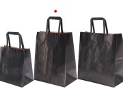 Papirna poklon kesa 240x140x300 mm u crnoj boji sa ručkom - 12 kom Papirna poklon kesa 240x140x300 mm u crnoj boji sa ručkom - 12 kom
