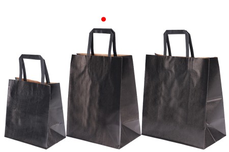 Papirna poklon kesa 240x140x300 mm u crnoj boji sa ručkom - 12 kom-grupa_slika