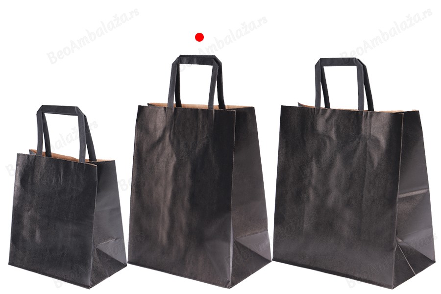 Papirna poklon kesa 240x140x300 mm u crnoj boji sa ručkom - 12 kom-grupa_slika