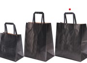 Papirna poklon kesa 280x150x300 mm u crnoj boji sa ručkom - 12 kom Papirna poklon kesa 280x150x300 mm u crnoj boji sa ručkom - 12 kom
