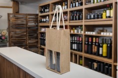 Ekološka torba za 2 vinske boce, sa ručkom i prozorom - 5 kom