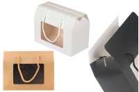 Papirna poklon kutija - koferče 200x110x155 mm sa ručkama i prozorom - 12 komada