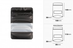 Aluminijumske DoyPack kesice sa zip zatvaranjem, prozorom i mogućnošću termo zatvaranja 100x30x145 mm – 100 kom