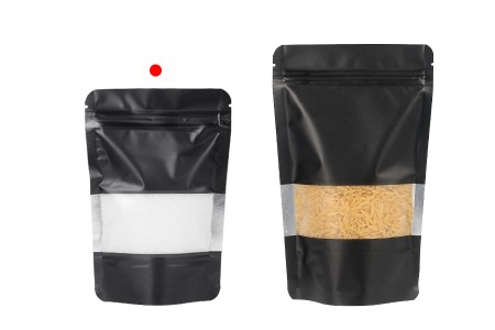 Aluminijumske DoyPack kesice sa zip zatvaranjem, prozorom i mogućnošću termo zatvaranja 100x30x145 mm – 100 kom-grupa_slika