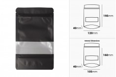 Aluminijumske DoyPack kesice sa zip zatvaranjem, prozorom i mogućnošću termo zatvaranja 120x40x195 mm  – 100 kom