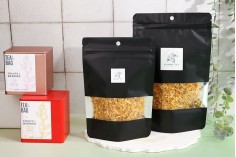 Aluminijumske DoyPack kesice sa zip zatvaranjem, prozorom i mogućnošću termo zatvaranja 120x40x195 mm  – 100 kom