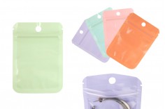 Plastične kesice 70x100 mm u više boja, sa zip zatvaranjem, providnom prednjom stranom i mogućnošću termo zatvaranja – 100 kom