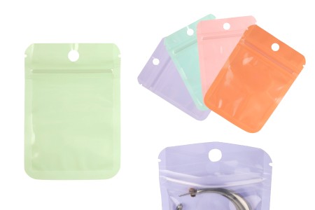 Plastične kesice 70x100 mm u više boja, sa zip zatvaranjem, providnom prednjom stranom i mogućnošću termo zatvaranja – 100 kom-slika_proizvoda