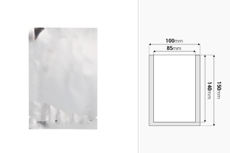 Aluminijumske kesice 100x150 mm sa mogućnošću termo zatvaranja – 100 kom-dimenzije_slike